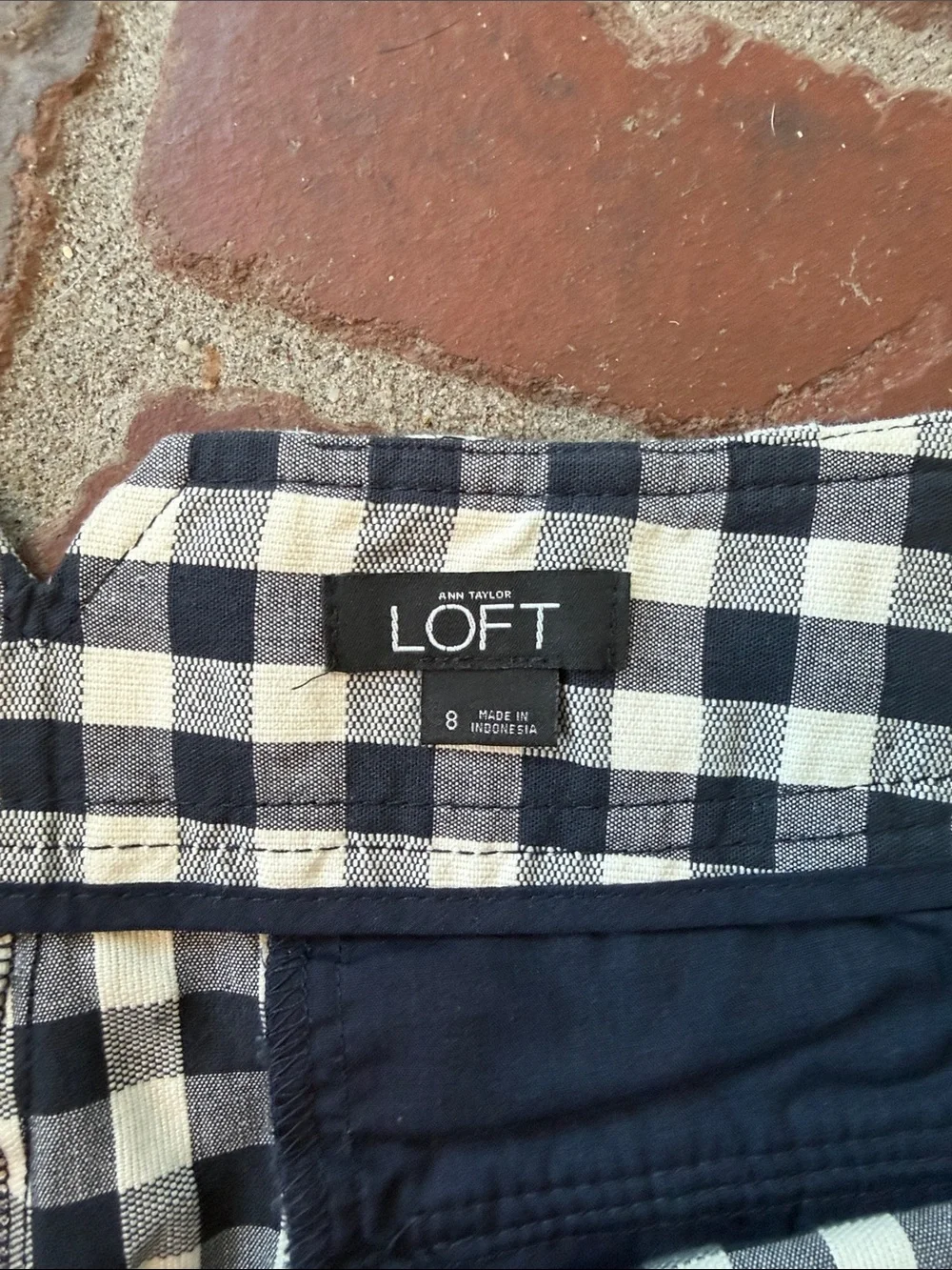 LOFT Gingham High Waisted Shorts - Picture 2 of 5